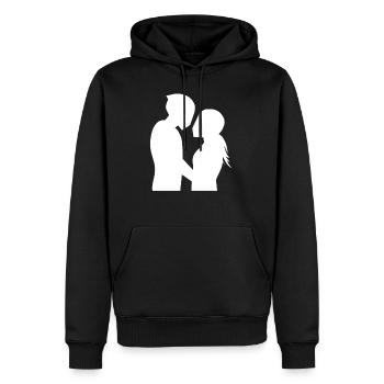 Bikercouple Love Motorcycle Couple Couple Hug - Men’s Premium Organic Hoodie - black - Front - Nico (187cm)