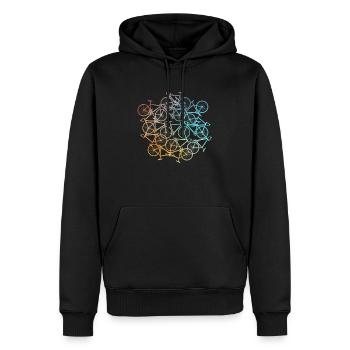 Motif vélo motif vélo motif - Sweat à capuche Premium bio Homme - noir - Devant - Nico (187cm)