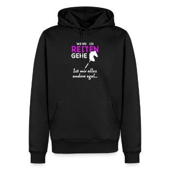 Hobby Horse Steckenpferd Hobbyhorsing Pferdespruch - Männer Premium Bio Hoodie - Schwarz - Vorne - Nico (187cm)