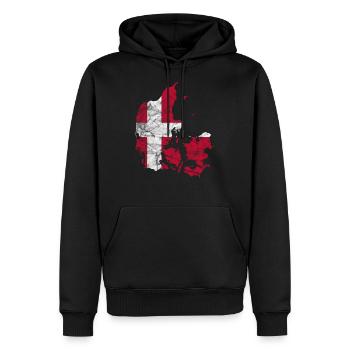 Dänemark Dänische Flagge Dannebrog Silhouette - Männer Premium Bio Hoodie - Schwarz - Vorne - Nico (187cm)