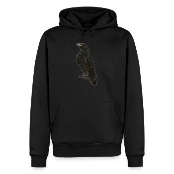 Crow - Men’s Premium Organic Hoodie - black - Front - Nico (187cm)