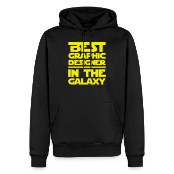 Meilleur graphiste de la galaxie - Sweat à capuche Premium bio Homme - noir - Devant - Nico (187cm)