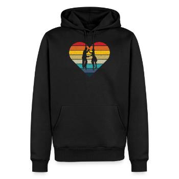 Salsa dancers retro heart - salsa dancer gift - Men’s Premium Organic Hoodie - black - Front - Nico (187cm)