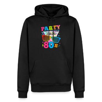 Fête comme les années 80 drôle rétro 80 - Sweat à capuche Premium bio Homme - noir - Devant - Nico (187cm)