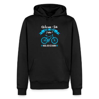 Warum Ich Ohne Akku Fahre Weil Ich Es Kann Fahrrad - Männer Premium Bio Hoodie - Schwarz - Vorne - Nico (187cm)