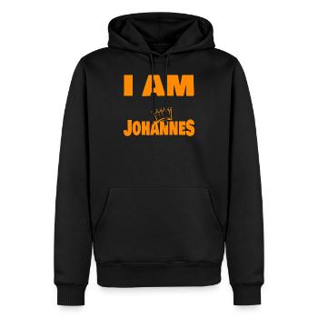 König Johannes Name - Sweat à capuche Premium bio Homme - noir - Devant - Nico (187cm)