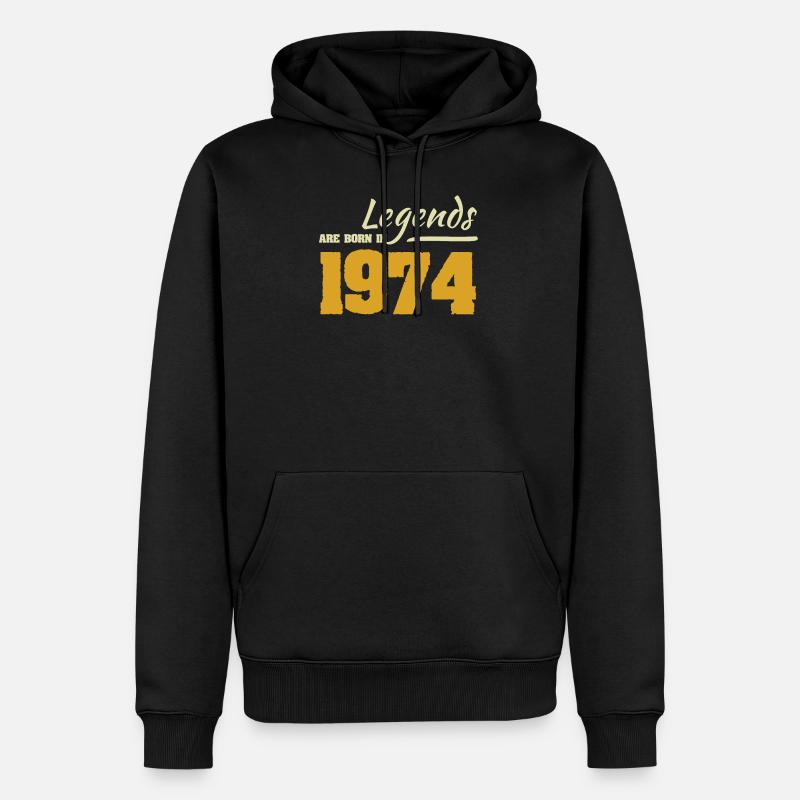 1974 - Sweat à capuche Premium bio Homme - noir