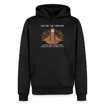 sloth - Men’s Premium Organic Hoodie - black - Front - Nico (187cm)