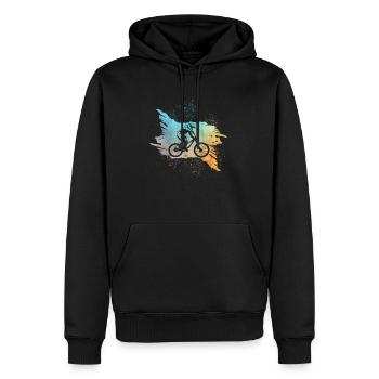 Mountain bike mobile Vélo Downhill Vélo - Sweat à capuche Premium bio Homme - noir - Devant - Nico (187cm)