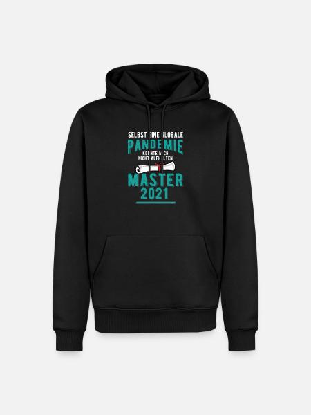 Master 2021 Abschluss Globale Pandemie Studium - Männer Premium Bio Hoodie - Schwarz
