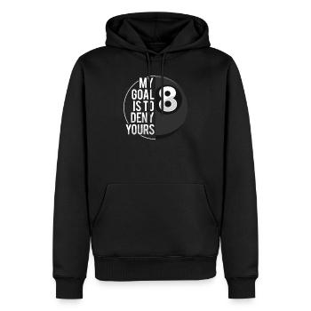 My Goal Is To Deny Yours 8 Ball Funny Pool - Männer Premium Bio Hoodie - Schwarz - Vorne - Nico (187cm)