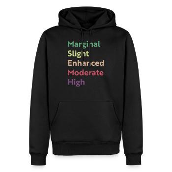 Légèrement légèrement augmenté modéré élevé - Sweat à capuche Premium bio Homme - noir - Devant - Nico (187cm)