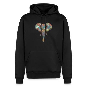 Artistic Colorful Elephant Lover Wildlife Gift - Sweat à capuche Premium bio Homme - noir - Devant - Nico (187cm)
