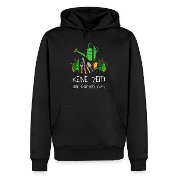 Gärtner keine Zeit, der Garten ruft! - Männer Premium Bio Hoodie - Schwarz - Vorne - Nico (187cm)