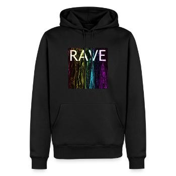 Rave Festival Club EDM House Techno Hardstyle Psy - Men’s Premium Organic Hoodie - black - Front - Nico (187cm)