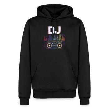 Dj musique amateur musique lecteur son cool drôle - Sweat à capuche Premium bio Homme - noir - Devant - Nico (187cm)