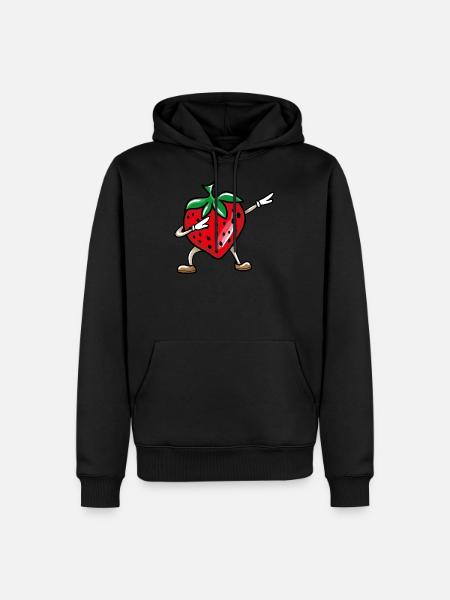 Dabbing Strawberry - Men’s Premium Organic Hoodie - black
