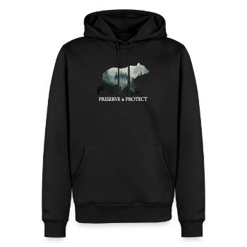 Preserve & Protect Climate Change Bear Forest - Sweat à capuche Premium bio Homme - noir - Devant - Nico (187cm)