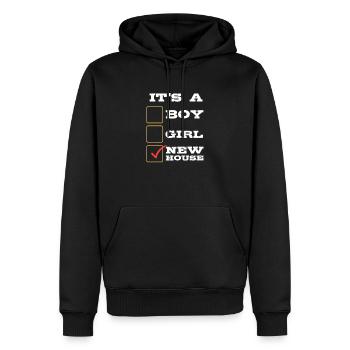 Hauseigentümer Hausbesitzer Bauherr Geschenk Haus - Männer Premium Bio Hoodie - Schwarz - Vorne - Nico (187cm)