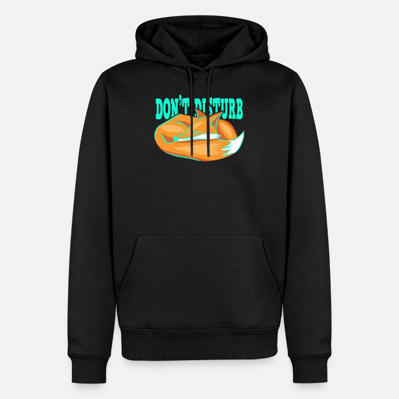 Fuchs Tier Bitte nicht stören schlafen - Männer Premium Bio Hoodie - Schwarz