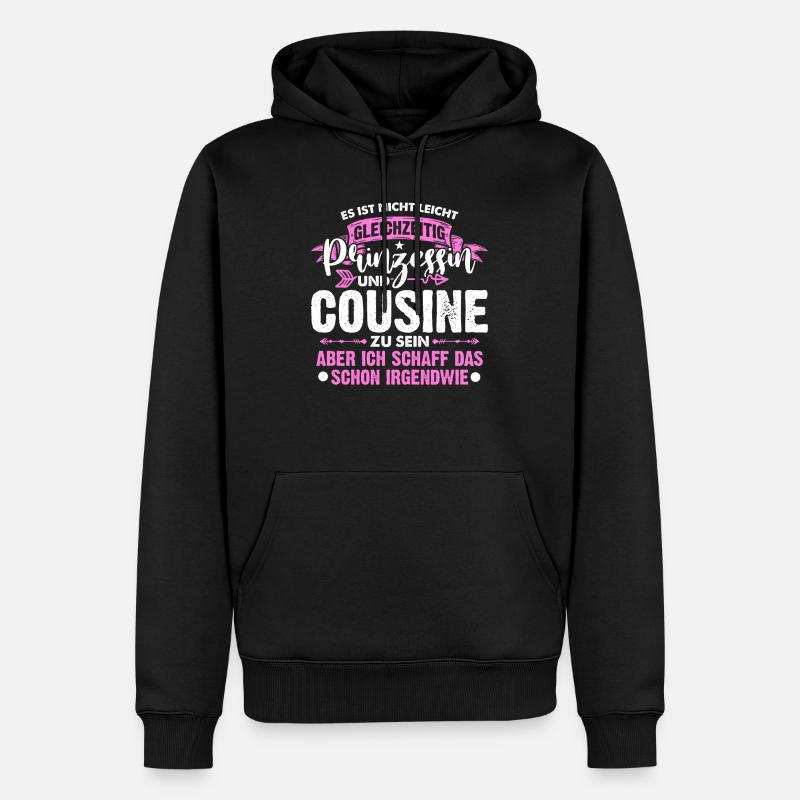 Kinder Ich werde Große Cousine & Prinzessin 2022 - Männer Premium Bio Hoodie - Schwarz