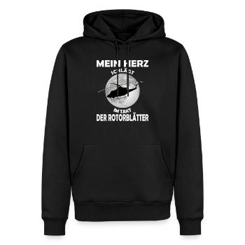 Hubschrauber Helikopter Flugzeug Heli Geschenk - Männer Premium Bio Hoodie - Schwarz - Vorne - Nico (187cm)