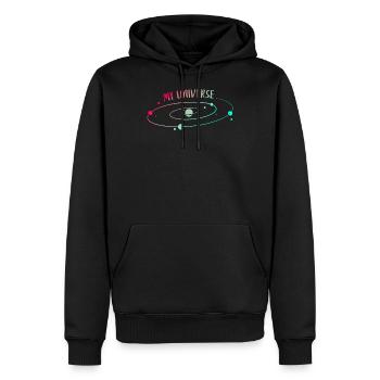 Universum Planeten Rakete Sterne - Männer Premium Bio Hoodie - Schwarz - Vorne - Nico (187cm)