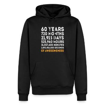 60. Geburtstagsgeschenk, 60 Jahre alte Geburtstagsgeschenke - Männer Premium Bio Hoodie - Schwarz - Vorne - Nico (187cm)
