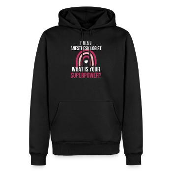 Anesthésiste cadeau anesthésie anesthésie - Sweat à capuche Premium bio Homme - noir - Devant - Nico (187cm)