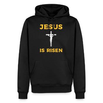 Jésus-Christ Croix Bible Bible Christianisme - Sweat à capuche Premium bio Homme - noir - Devant - Nico (187cm)