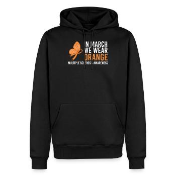 MS Bewusstsein - Multiple Sklerose - MS Band - Männer Premium Bio Hoodie - Schwarz - Vorne - Nico (187cm)