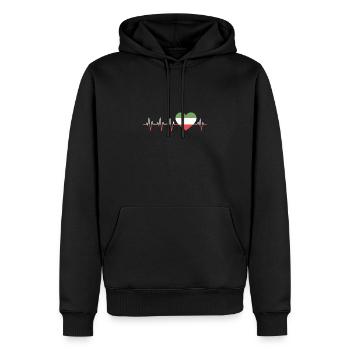 Italien Herzschlag Italia Herz Italien Heartbeat - Männer Premium Bio Hoodie - Schwarz - Vorne - Nico (187cm)