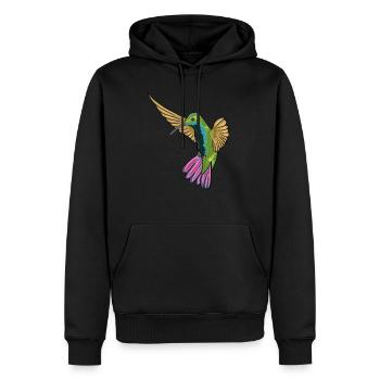 Hummingbird - Men’s Premium Organic Hoodie - black - Front - Nico (187cm)