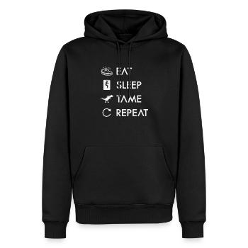 Eat Sleep Tame Repeat Funny Survival Games Citations - Sweat à capuche Premium bio Homme - noir - Devant - Nico (187cm)