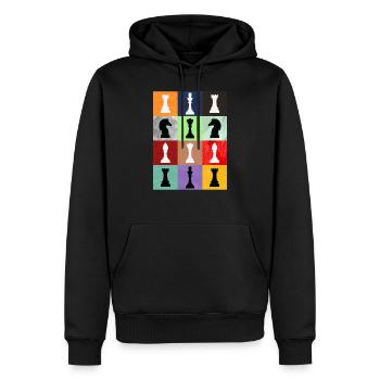 Vintage Retro Chess - Meilleur cadeau pour joueur d’échecs - Sweat à capuche Premium bio Homme - noir - Devant - Nico (187cm)
