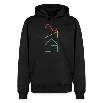Vintage Analog Synthesizer Techno Waveform - Synth - Männer Premium Bio Hoodie - Schwarz - Vorne - Nico (187cm)