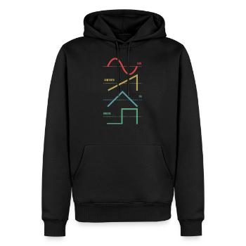 Vintage Analog Synthesizer Techno Waveform - Synth - Männer Premium Bio Hoodie - Schwarz - Vorne - Nico (187cm)
