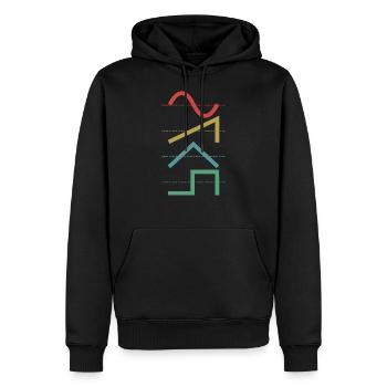 Vintage Analog Synthesizer Techno Waveform - Synth - Männer Premium Bio Hoodie - Schwarz - Vorne - Nico (187cm)