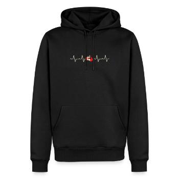 Kanada Herzschlag - kanadische Flagge - Männer Premium Bio Hoodie - Schwarz - Vorne - Nico (187cm)