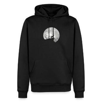 Jack Russel Terrier chien chien chien propriétaire de la lune - Sweat à capuche Premium bio Homme - noir - Devant - Nico (187cm)