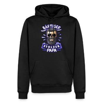 Papa stolz Bart Bärtiger Papa Bärtiger stolzer Dad - Männer Premium Bio Hoodie - Schwarz - Vorne - Nico (187cm)