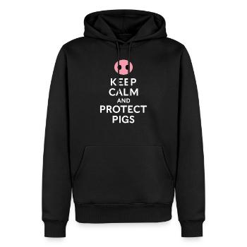 Schützen Sie die Schweine lustige Schwein Liebhaber Sagen - Männer Premium Bio Hoodie - Schwarz - Vorne - Nico (187cm)