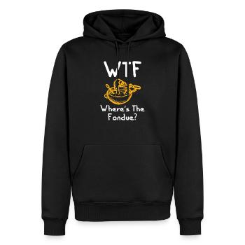 Où est la fondue funny cheese fondue citations - Sweat à capuche Premium bio Homme - noir - Devant - Nico (187cm)