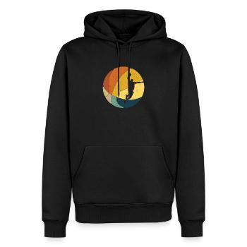 Basket basket basket basket joueur vintage - Sweat à capuche Premium bio Homme - noir - Devant - Nico (187cm)