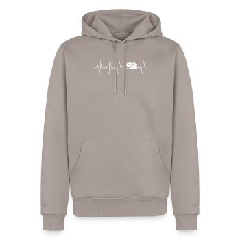 steak ekg line - steak heartbeat - Männer Premium Bio Hoodie - Taupe - Vorne - Nico (187cm)