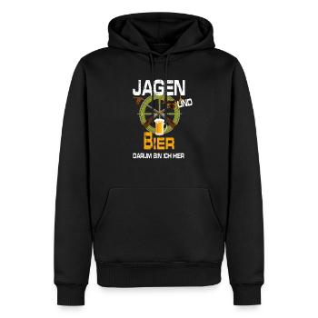 Wild Jagd Hirsch Evolution Waidmann Lustig Mann - Männer Premium Bio Hoodie - Schwarz - Vorne - Nico (187cm)