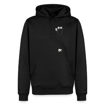 Niedliche schlafende Pandas in Brusttasche Lustig - Männer Premium Bio Hoodie - Schwarz - Vorne - Nico (187cm)