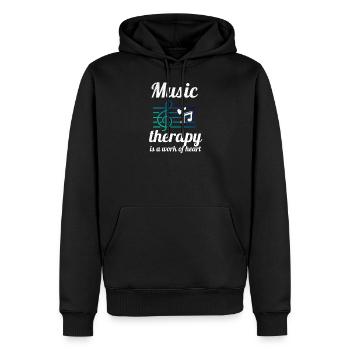 Musicothérapeute de musique de thérapeute de thé - Sweat à capuche Premium bio Homme - noir - Devant - Nico (187cm)