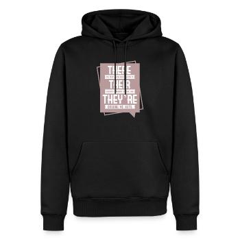There Their They’re - Sweat à capuche Premium bio Homme - noir - Devant - Nico (187cm)