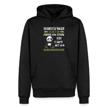 Schrittzähler sind für Fortgeschrittene Panda Bär - Männer Premium Bio Hoodie - Schwarz - Vorne - Nico (187cm)